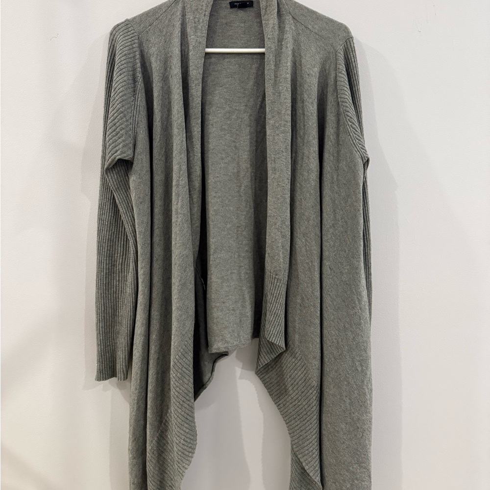 Ann Taylor Gray Draped Cardigan Sweater